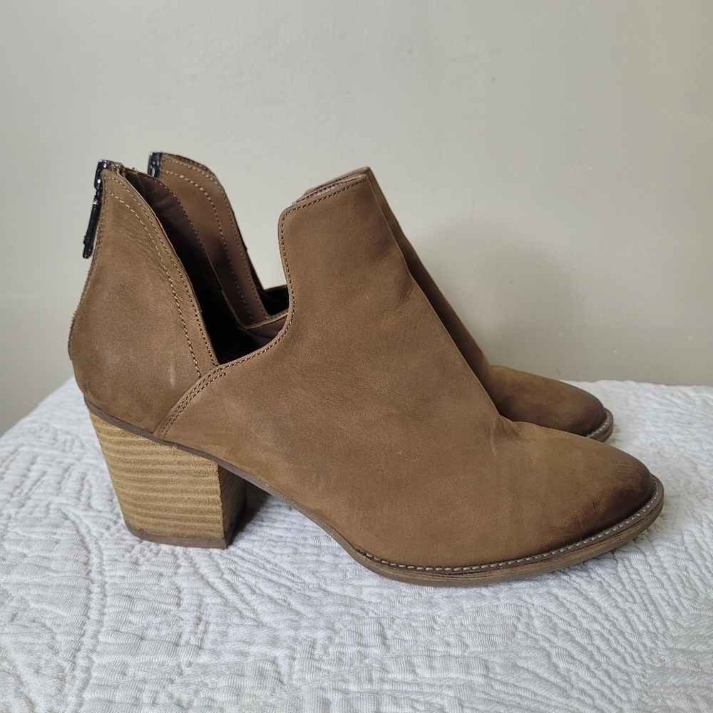 Blondo Brown Leather Booties Size 10 - Picture 2 of 8